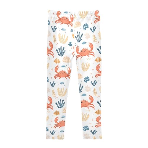 Cute Crab Shell Girls Leggings,Workout Leggings for Girls Toddler Athletic Legging Size for 3-10T2