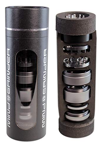 Mind Grinder Kräuter-Mühle, Metall-Grinder, CNC-Grinder, ALU-Grinder | 4-teilig | 66 x 52 mm | 2 Lochscheiben, Fein-Sieb… – Bild 5