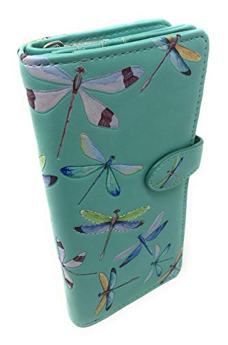 Shag Wear Dragonflies Large Women's Wallet Vegan Leather Teal 7