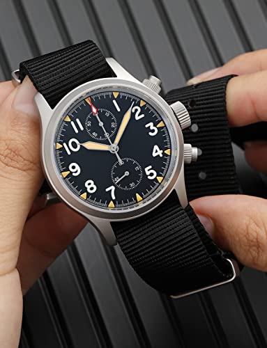 Image of TACTICAL FROG Nylon Watch Band 18mm 19 mm 20mm 22 mm 24 mm, Waterproof Military Watch Straps Replacement for Men Women, With Stainless Steel Buckle