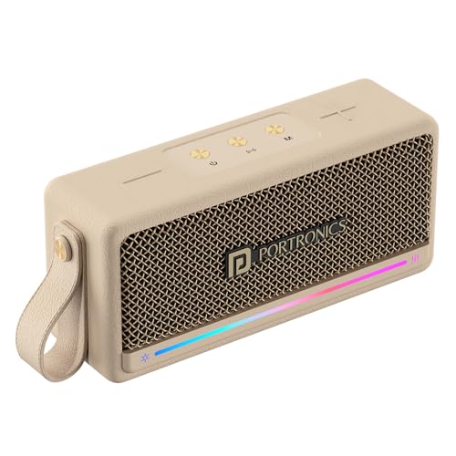 Portronics Harmony Mini 25W HD Premium Portable Bluetooth Speaker with Subwoofer, EQ Adjustment, 6 Hours Playtime, in-Built Mic,TWS Mode,RGB Lights, Bluetooth V5.3, Type C Fast Charging