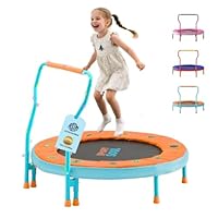 SPORTSOUL Mini Trampoline for Kids 3-6 with Super Safe Foam Handle Bar, 3ft Toddler Trampoline Indoor with No-Gap Cover for Indoor and Outdoor