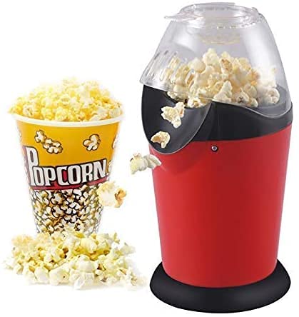 SHIVBHAKTI SALES Hot Air Popcorn, Popper Electric Machine Snack Maker, with Measuring Cup and Removable Lid/Instant Popcorn Grade Aluminum Alloy Oil Free Popcorn Maker