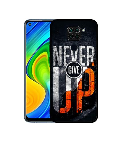 Image of Never Give Up Design Premium 2D Printed Metal Back Case Cover for Mi Redmi Note 9 4G