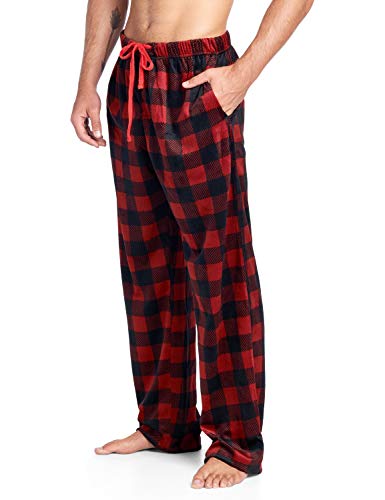 Ashford & Brooks Mens Fleece Pajamas Set, Winter Pajamas for Men Knit Top and Fleece Bottom Pajama Pjs Set4