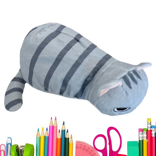 Estuche de lápices genérico de peluche, caja organizadora de felpa suave linda – Estuche en forma de gato – para escuela, oficina, universidad, hogar, hogar, dormitorio, estudio