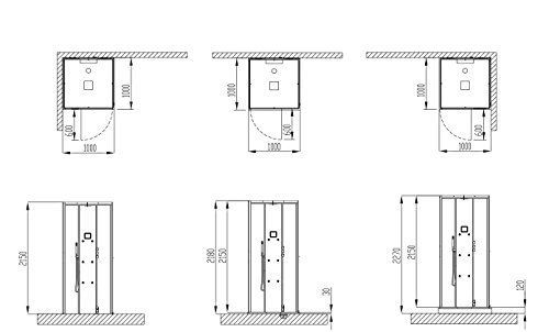 Hoesch Dampfbad Senseperience 100 x 100 cm Dampfdusche mit Duschwanne Ecke links-3