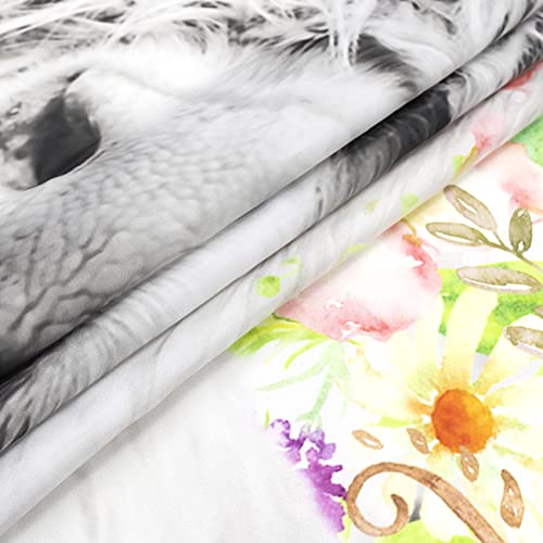 Eobtain Get Naked Marble Shower Curtain Highland Cow With Colorful Flowers Funny Bull Cow Farm Animals Bathroom Curtain 72X72Inch Waterproof Fabric With 12 Hooks #TOP4