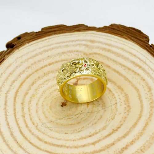 HJ HUAJ Feng Shui Ring Feng Shui PiXiu Mantra Ring PiXiu Rings Amulet Lucky Wealth Buddhist Jewelry Adjustable Ring3