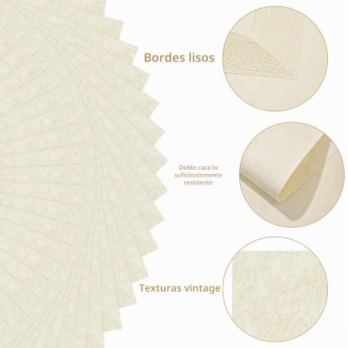 Miniatura 3 de 30 Hojas De Papel Pergamino - Color Blanco Cremoso 21 29.7cm Tamaño A4 , Cartulina Pergamino De 100 G M , Papel Vintage Para Certificados, Manualidades, Tarjetas De Presentación, Invitaciones