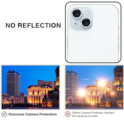 Image of Back Camera Lens Ring Guard Protector for Apple iPhone 15 | Diamond Camera Ring Aluminium Alloy Edge (Blue)