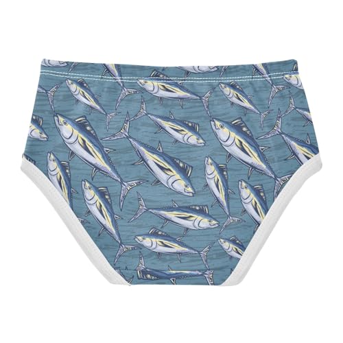 Little Girls' Soft Cotton Underwear Kids Breathable Comfort Marine Tuna Fish Panties Briefs Toddler2