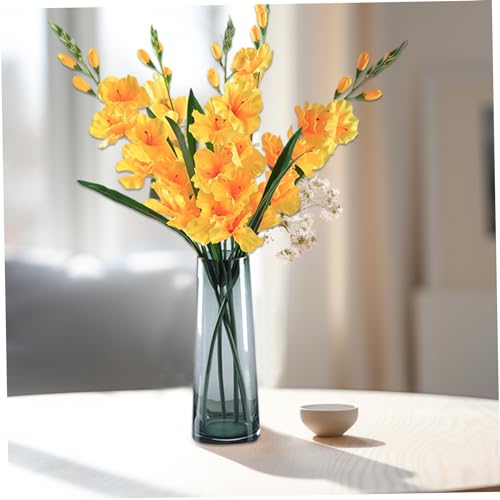 Gladiolos artificiales de tallo largo con flores de alta fidelidad para salones de lujo 6