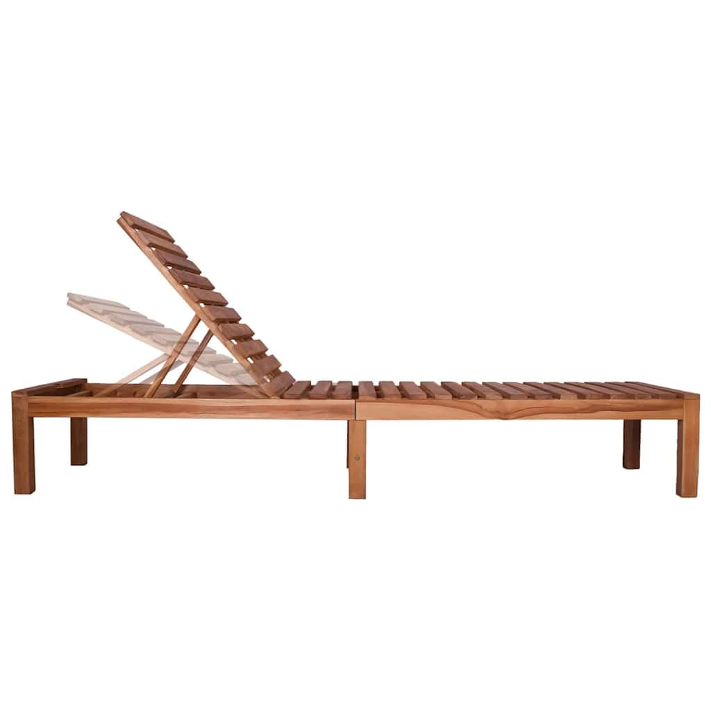vidaXL Lettino Prendisole in Legno Massello di Teak