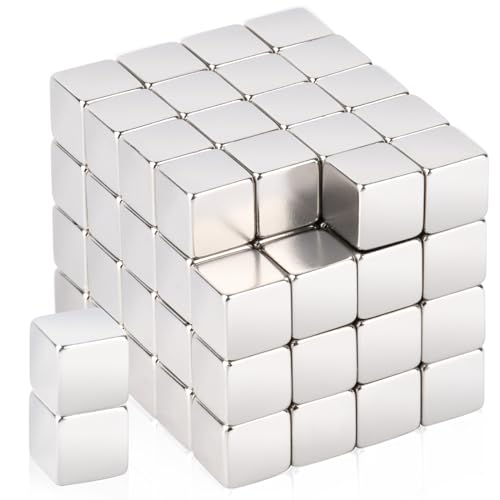 MIN CI 80 Stück Magnete für Magnettafel, 8x8x8mm Magnet Stark Mini Magnet Stark Klein Neodym Magnete Extra Stark Kühlschrank Tafelmagnete Fotos Whiteboard Magneten