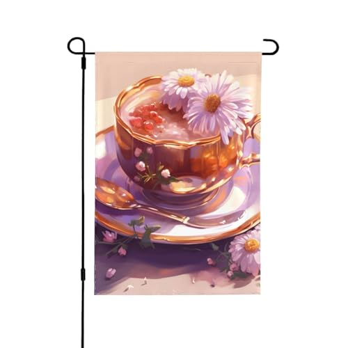 Drapeau de jardin extérieur violet marguerite grand drapeau de cour 71x101