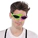amscan 2-Color Asymmetric Glasses 5.6" x 6.5", Neon Green/Hot Pink