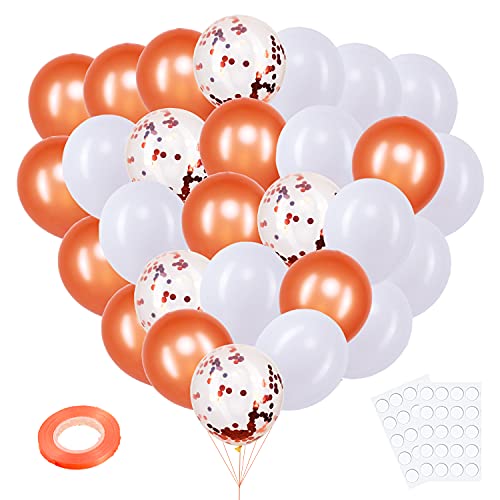 PROW Ballons de fête or rose avec confettis blancs Cover