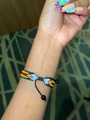 Zimbabwe Flag Bracelet: Handmade Bracelet,Adjustable Beaded Boho-Style Rope Bangle with Patriotic Design3