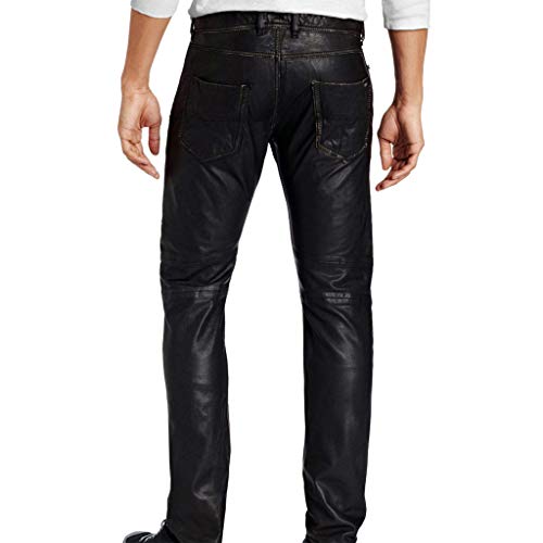 Men's Leather Pant Trouser Genuine Lambskin Real Leather Casual Pant PM0422