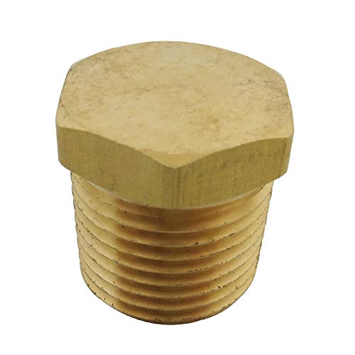 Image of 1 /8 inch NPT Male Plug, Brass Hex Head Pipe Fitting, 2pcs