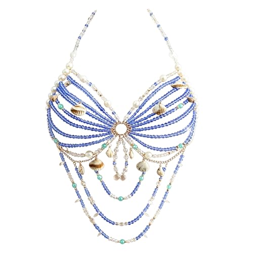 Collar de flecos dinámicos y cuentas para crear moda urbana en capas