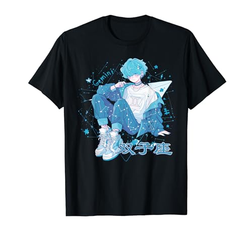 Gemini Constellation Anime Zodiac Astrología Signo Camiseta