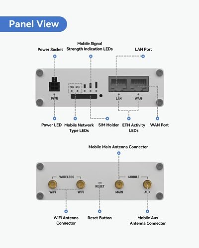 Image of Teltonika RUT360100100 Industrial 4G LTE Cat6 Cellular Router, 4G LTE Wi-Fi Router with DI /DO, Advanced VPN, Certified by Verizon /AT&T /T-Mobile