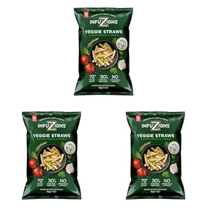 Infuzions Veggie Straws Sour Cream & Herb Flavour 90g (Pack of 3)