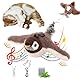 PASLFC Interaktives Katzenspielzeug Selbstbeschäftigung,Fliegender Vogel Katzenspielzeug,Elektrisches Vogelspielzeug für Katzen,Katzenspielzeug Vogel Flattern,Spielzeug Katze,Flying Bird Cat Toy