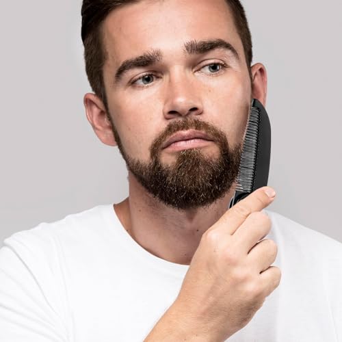 Ouligay 4pcs Folding Mustache Comb - Mini Portable Beard Grooming for Men - Fine Teeth Plastic Pocket Comb for Hair Care Styling - Black - Image 6