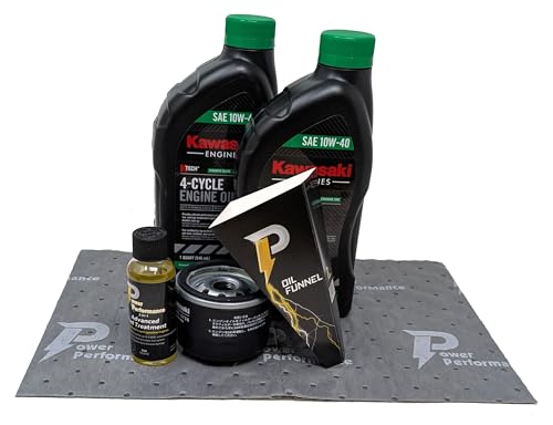 Power Performance 10W-40 Oil Change Kit for Kawasaki 49065-0721 (0736) and Fuel Treatment