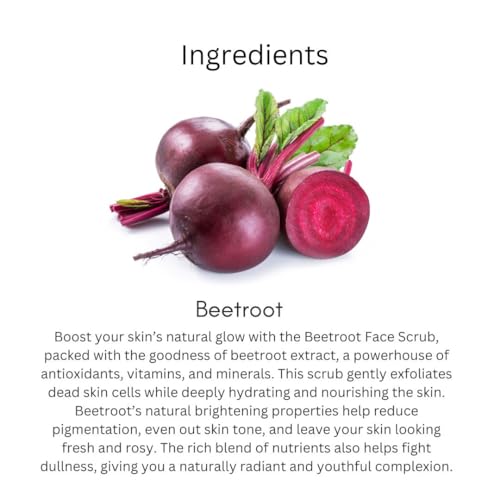 Image of Khadi Beetroot Face Scrub 100 gm | With Anitoxidants & Vitamins | For Dead Skin Cells & Pigmentation | Brightens, Even Out Skin Tone | All Skin Types | Exfoliating Scrub for Men & Women