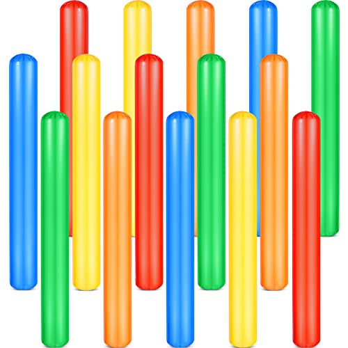 Chivao Pool Inflatable Sticks 41.3 Inch Noodles Colorful PVC Swimming Noodles for Adults Float, Water Games Toy for Beaches & Pool Parties(15 Pieces)