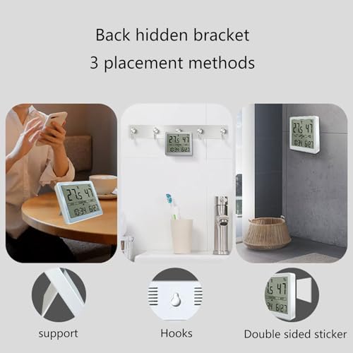 Indoor Thermometer Room Temperature Home Hygrometer Gauge Accurate with Clock Calendar