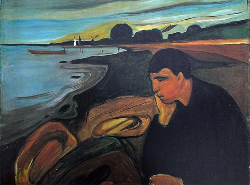 Mélancolie d'Edvard Munch impression toile poster déco murale bureau 60x90