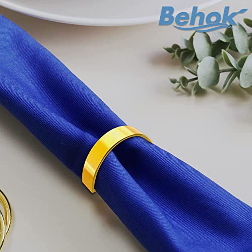 Behok 10 Pack Semicircle Modernist Metal Napkin Rings Stainless Steel Bright Gold For Table Settings Wedding Christmas Party Dinner Table #TOP1