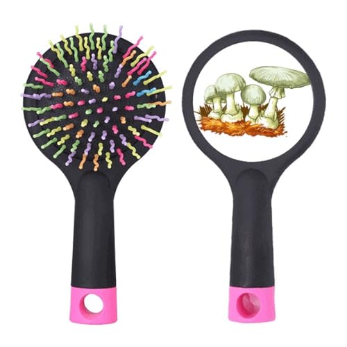 Brosse à cheveux démêlante fin des nœuds difficiles base coussin imprimé champignon