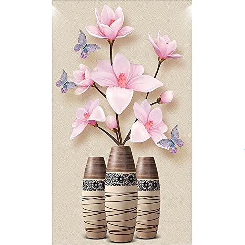Kit diamant painting complet grande taille de fleur rose 5D