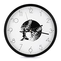 Amazon.co.jp: 野球 ボール柄 白黒 壁掛け時計 かけ時計 置き時計 連続