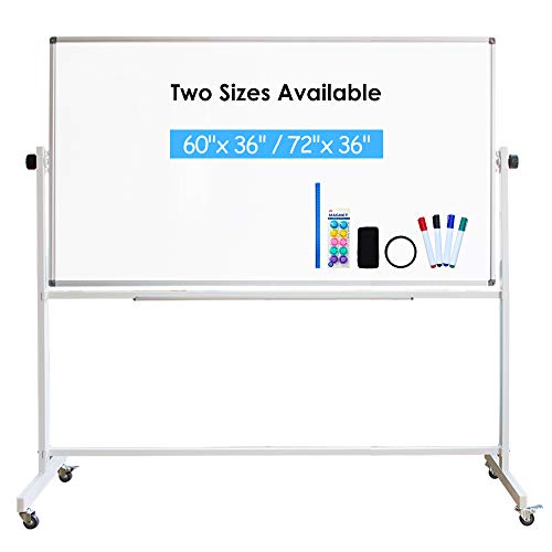 Buy Mobile Dry Erase Board with Stand, Large Rolling Double Sided White Board on Wheels