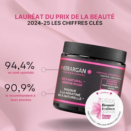 Masque Kératine Kerargan 500ml pour cheveux abîmés