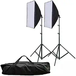Kit Estúdio 2 Soft Box 50 X 70 Mais 2 Tripés 2m E Uma Bolsa