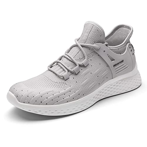 Dream Pairs Sneakers For Men, Slip Resistant Lightweight Work Shoe - Breathable Knitted Upper - Slip-On Comfortable Soft Shoes For Running Workout Travel Gym Athletic, Grey, Size 12 Sdws2215M #TOP29