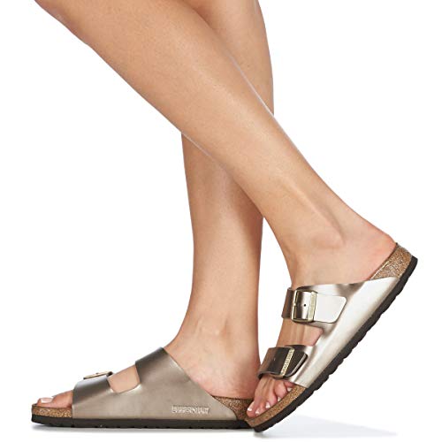 Image of Birkenstock Arizona, Women's Heels Sandals Open Toe Sandals, Beige (Electric Metallic Taupe Electric Metallic Taupe), 5 UK (38 EU)