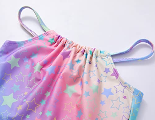 Image of Girls Tankini Swimsuit Size 2t 3t Colorful Star Print Summer Beach Surfing Halter Bathing Suit Toddler Kids Two Piece Swimwear Sets