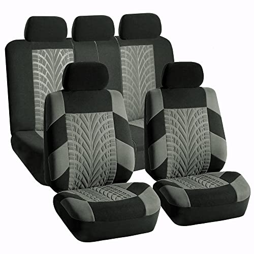 Automotive Seat Covers Gray Universal Fit Full Set Travel Master fits most Cars, SUVs, and Trucks (Airbag and Split Bench Compatible) FH Group FB071GRAY115