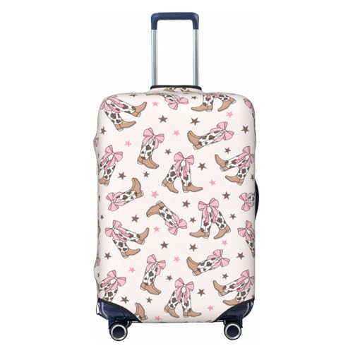 VOSERY Travel Luggage Cover - cow bows cowgirl boots print Washable Suitcase Covers Protector Fits 18-32 Inches Luggage