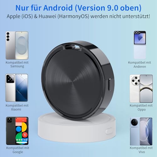 CooAoo Smart Tag Android Tracker, Schlüsselfinder kompatibel mit Google Find Hub Koffer Tracker ohne ABO Bluetooth KeyFinder für Koffer, Schlüssel, Gepäck, Taschen, 4er Pack