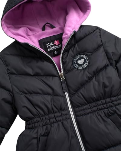 Image of Pink Platinum Girls Snowsuit 2-Piece Insulated Hooded Jacket & Bib